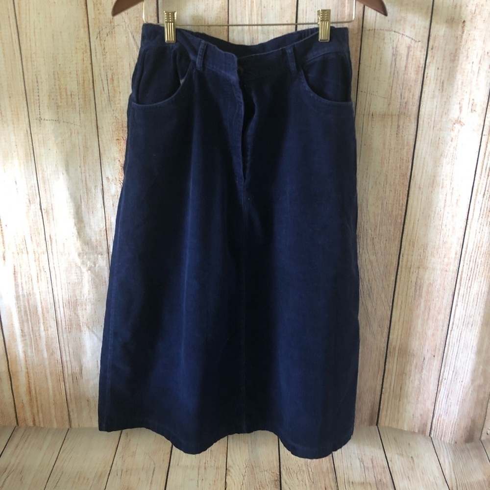 Navy Blue Cotton A-Line Skirt Size Medium